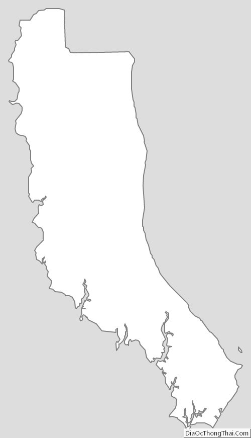 Outline Map of Calvert County, Maryland