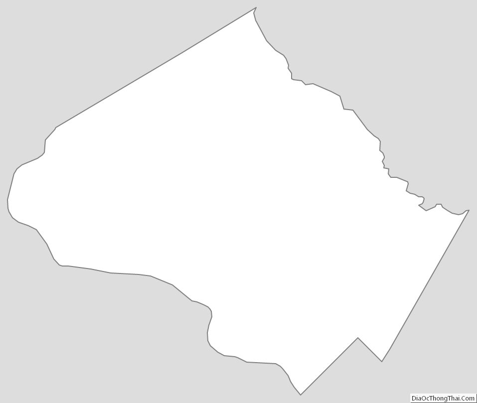 Outline Map of Montgomery County, Maryland