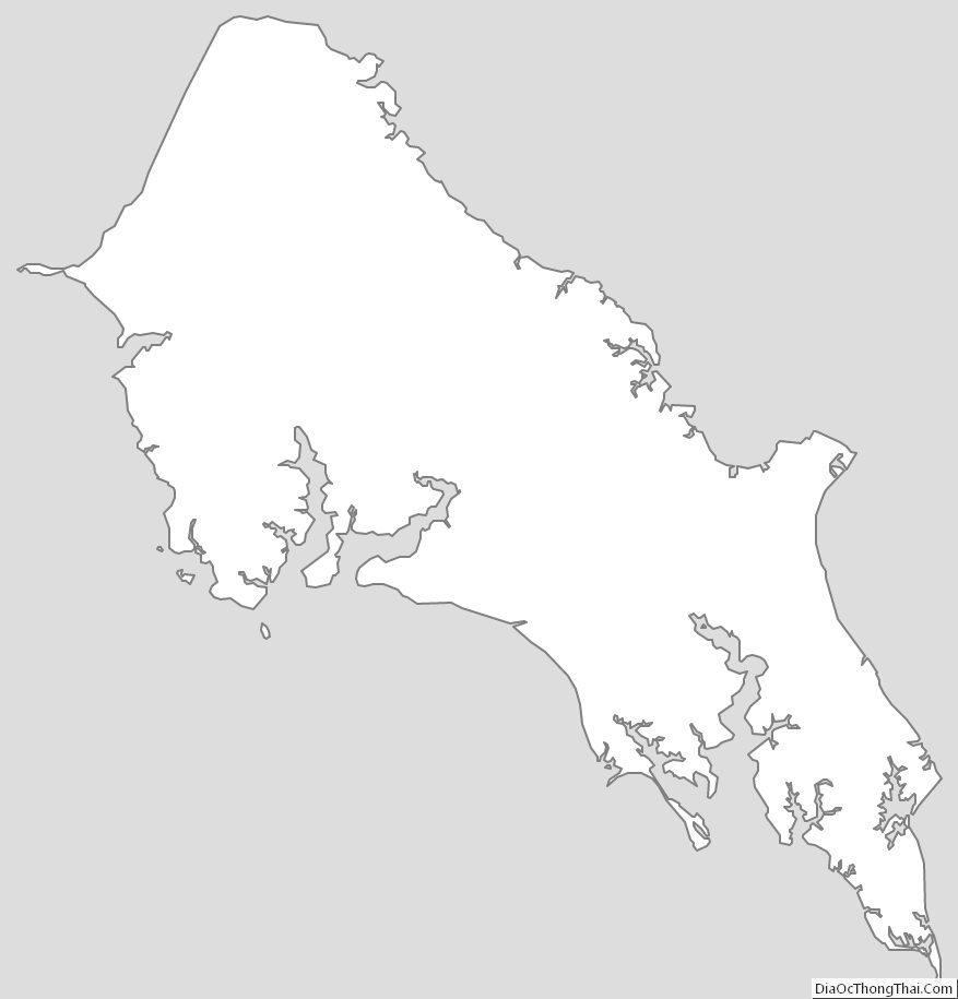 Outline Map of St. Mary's County, Maryland