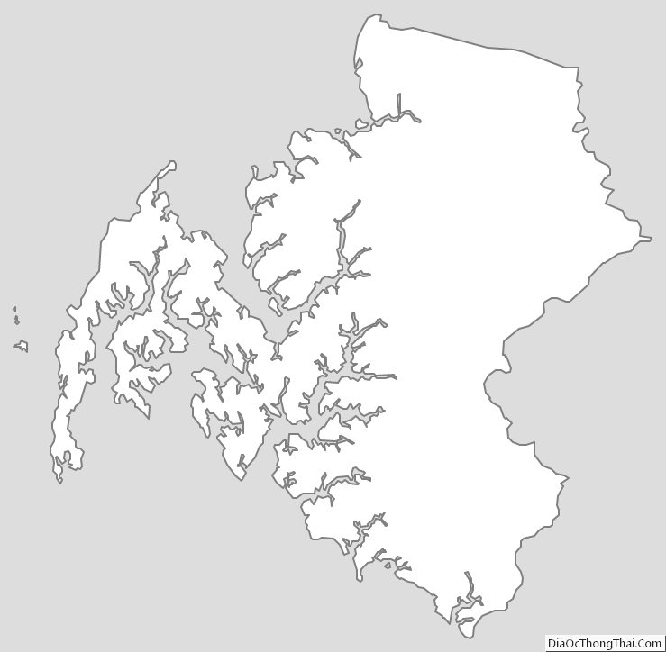 Outline Map of Talbot County, Maryland