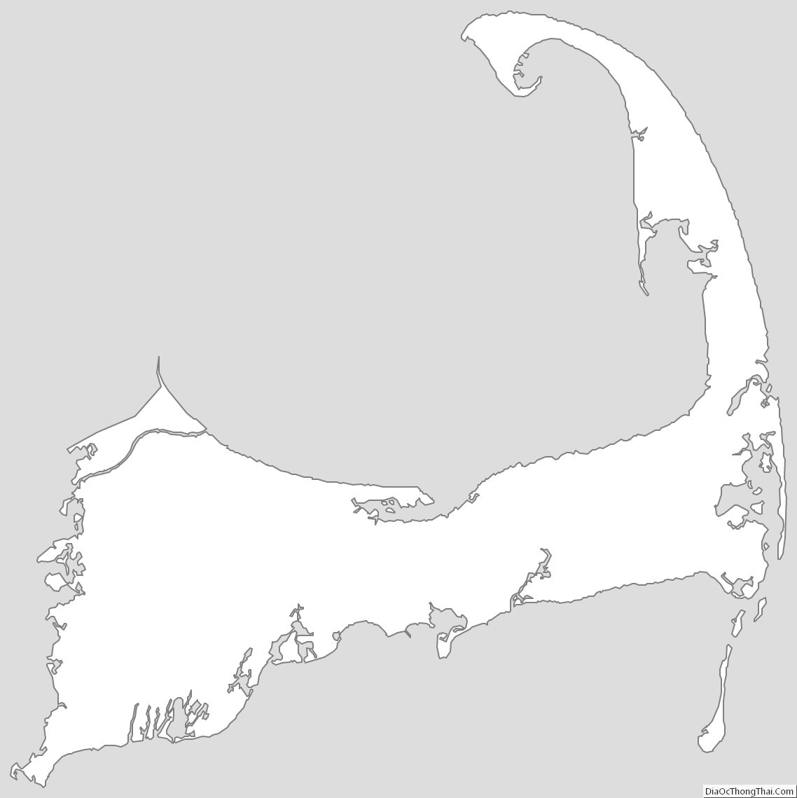 Outline Map of Barnstable County, Massachusetts