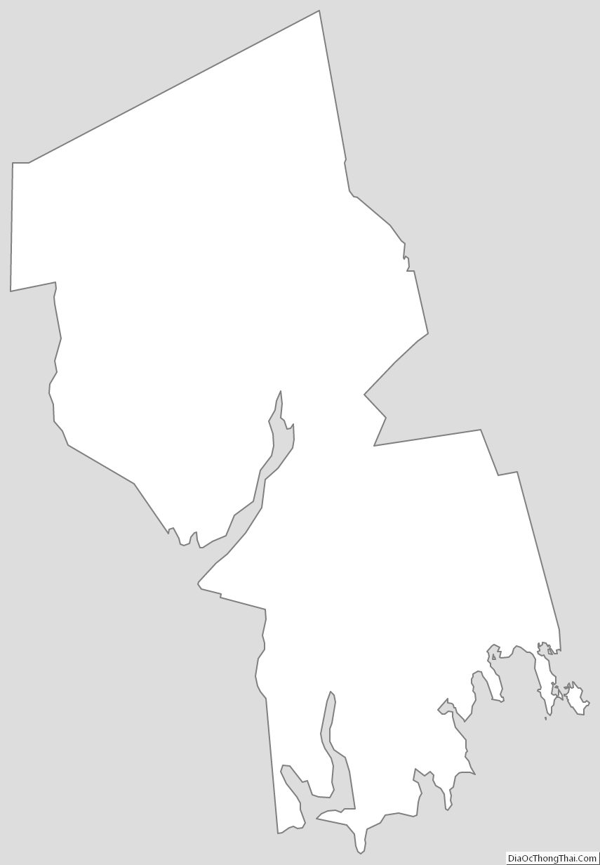 Outline Map of Bristol County, Massachusetts