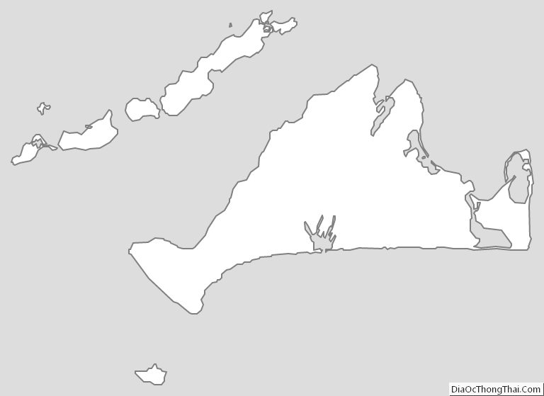 Outline Map of Dukes County, Massachusetts