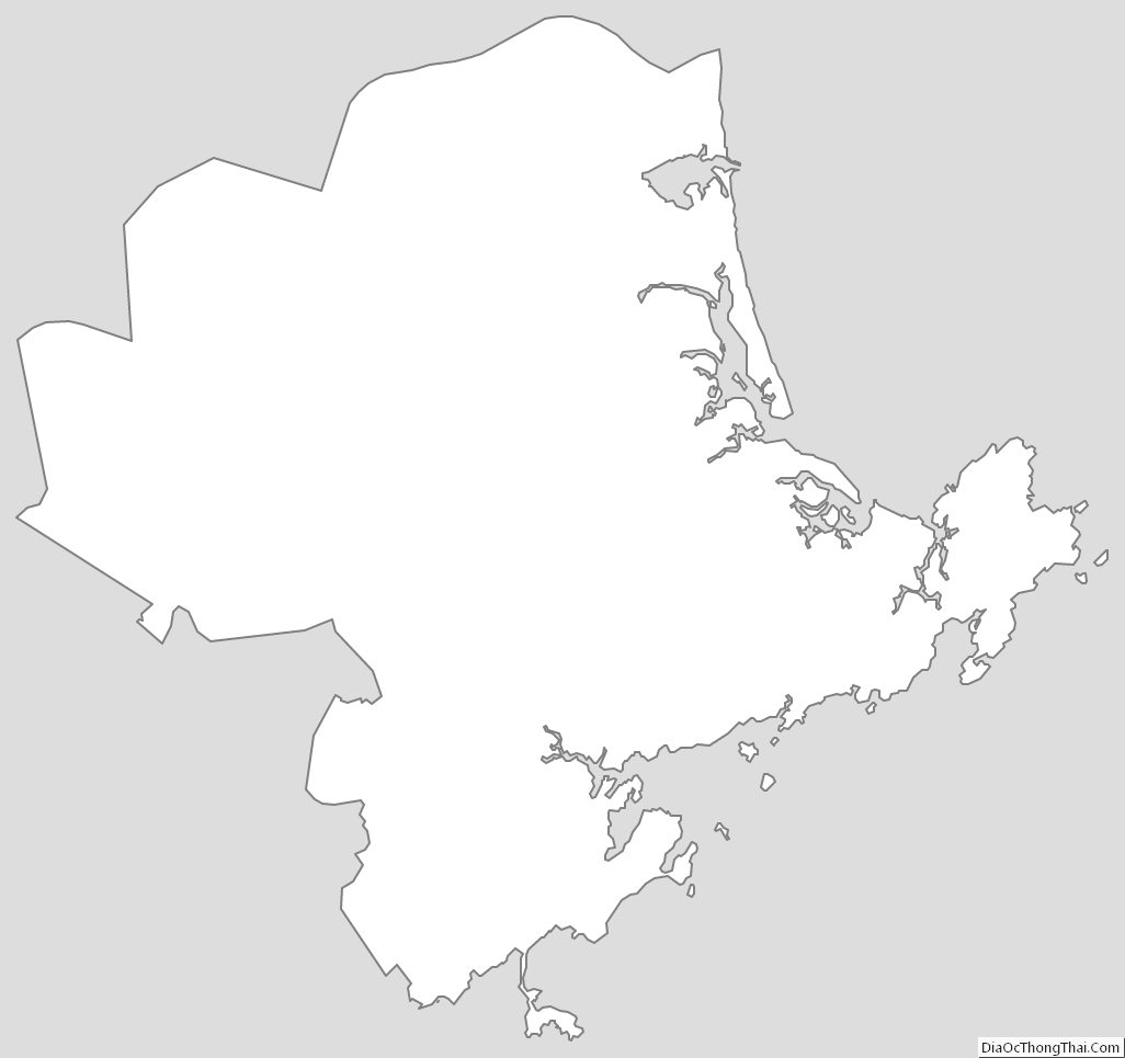 Outline Map of Essex County, Massachusetts