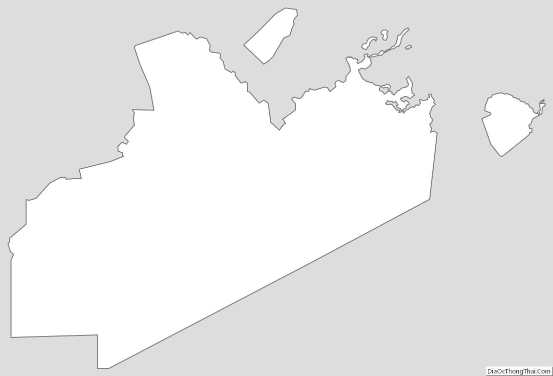 Outline Map of Norfolk County, Massachusetts
