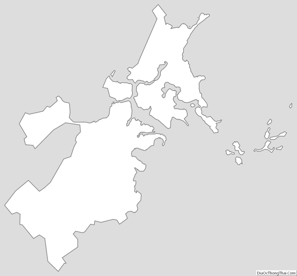 Outline Map of Suffolk County, Massachusetts