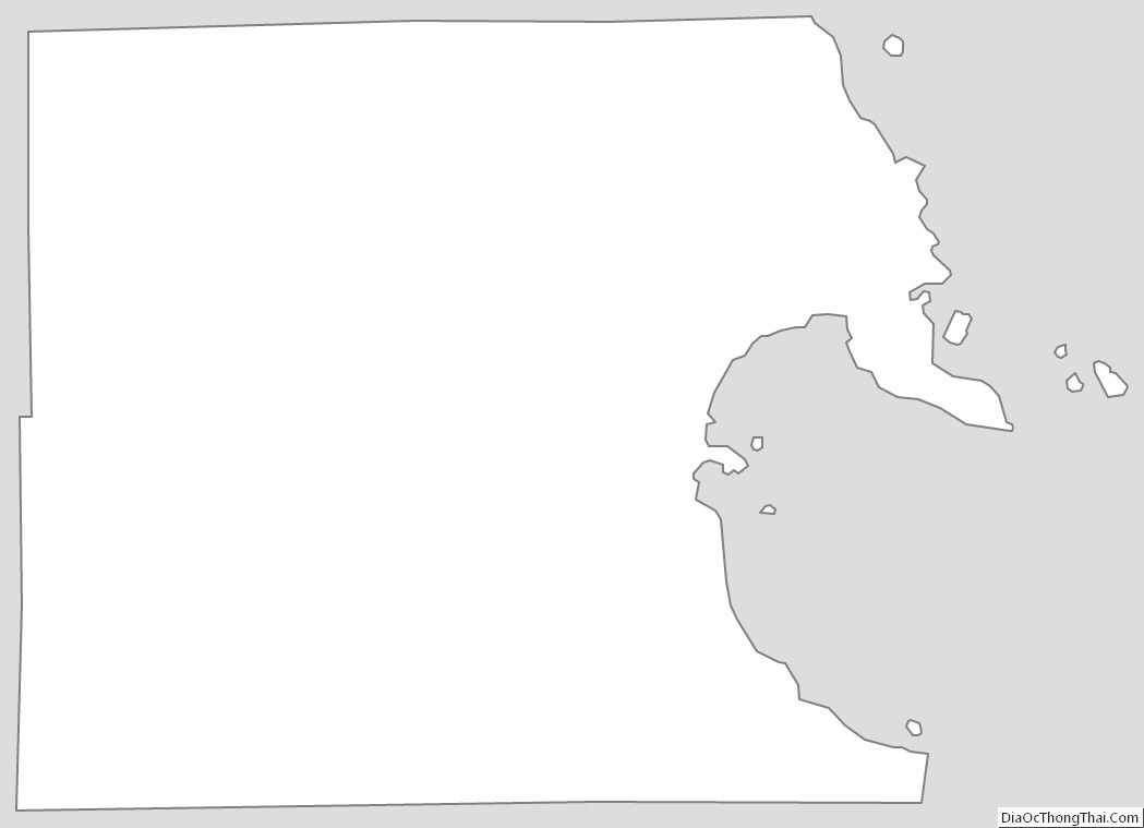 Outline Map of Alpena County, Michigan