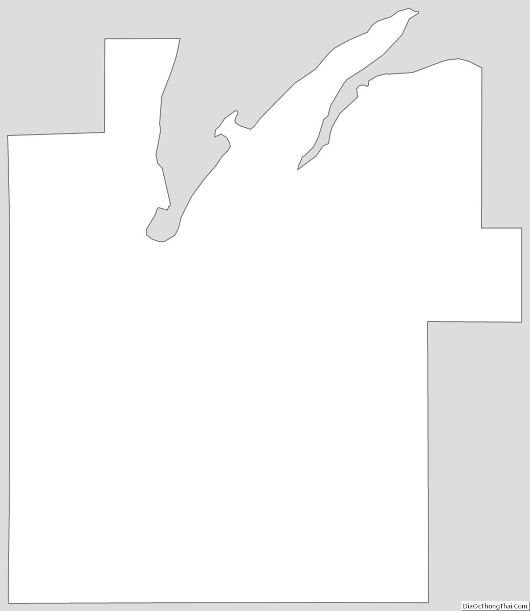Outline Map of Baraga County, Michigan