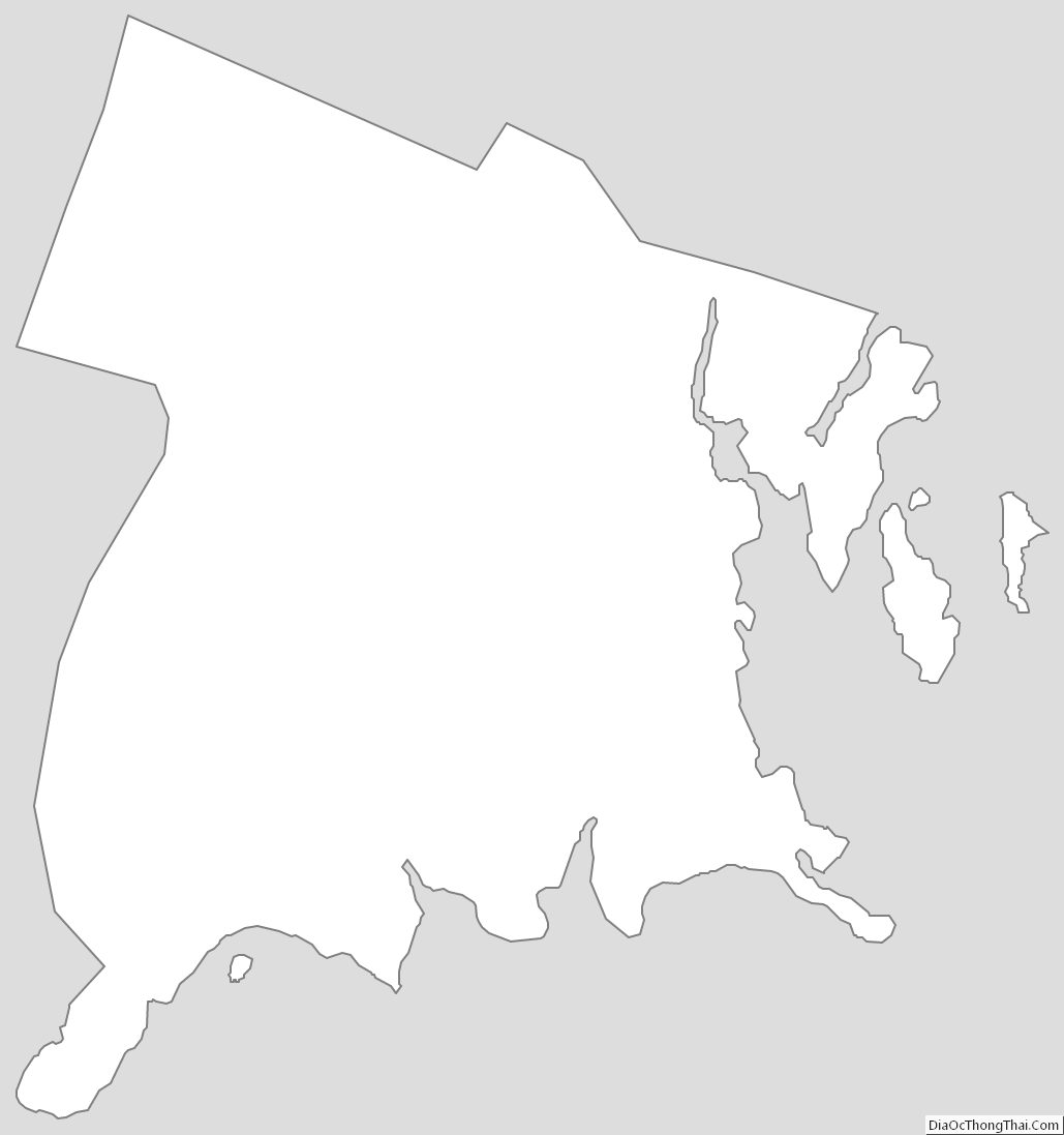 Outline Map of Bronx County, New York