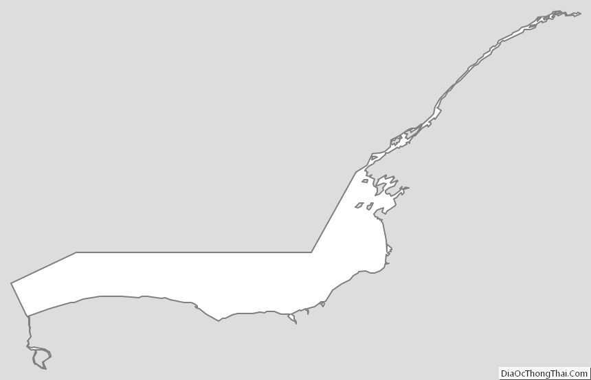 Outline Map of Lake Ontario Water body, New York