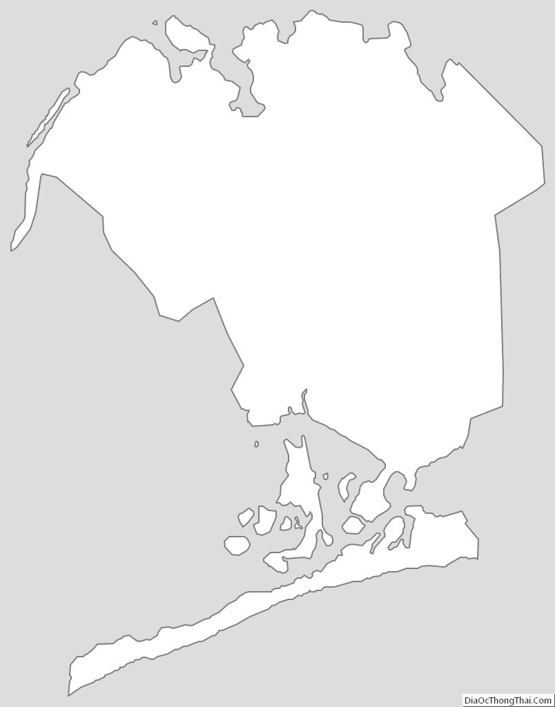 Outline Map of Queens County, New York