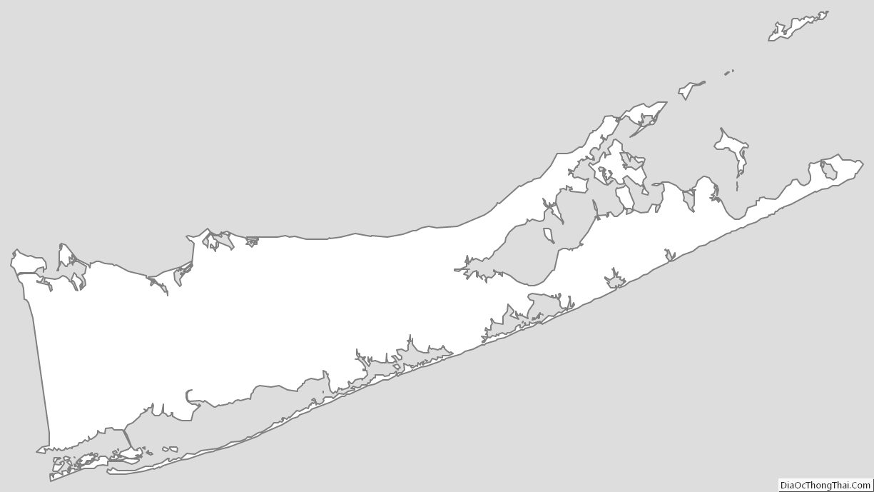 Outline Map of Suffolk County, New York