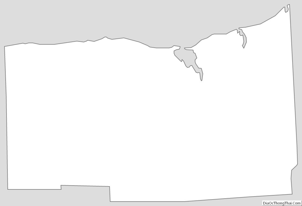 Outline Map of Wayne County, New York