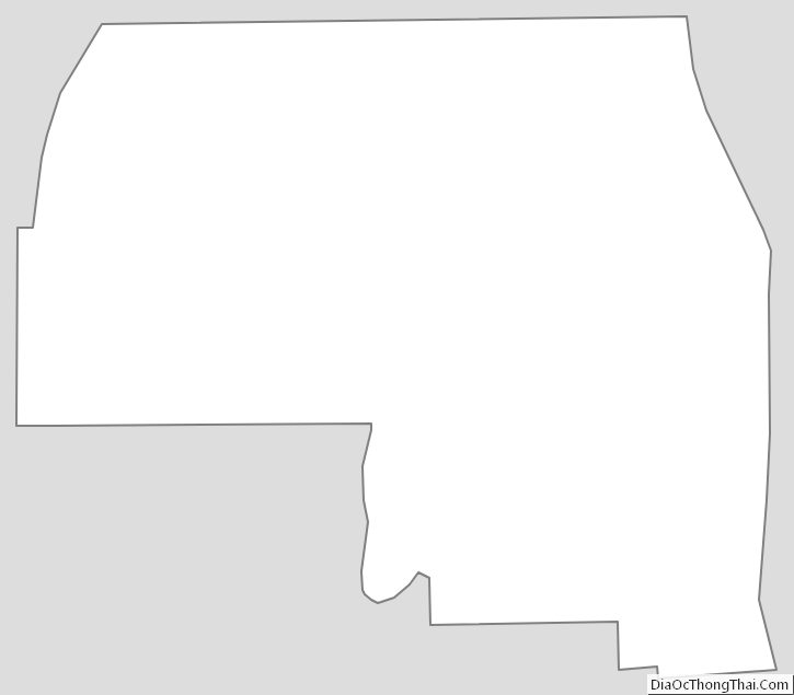 Outline Map of Yates County, New York