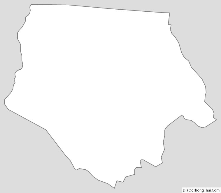 Outline Map of Ashe County, North Carolina