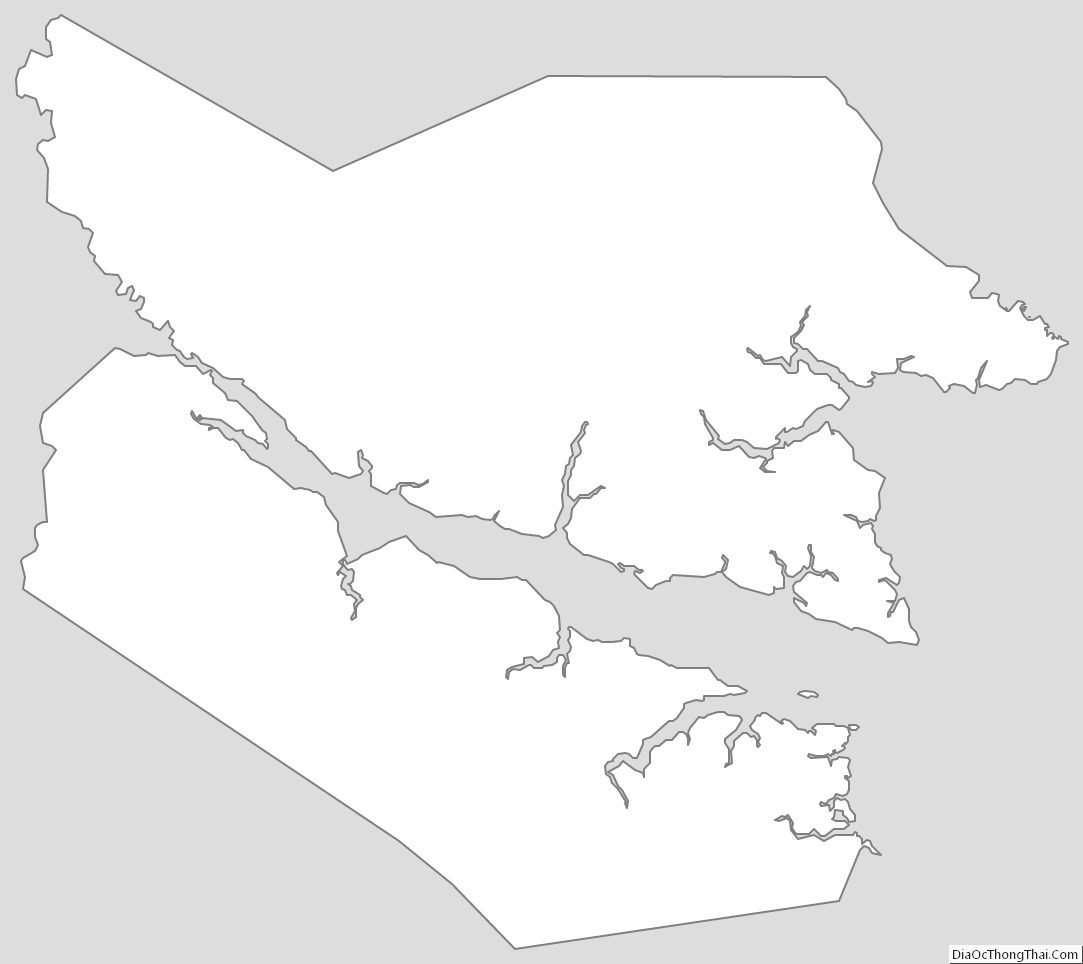 Outline Map of Beaufort County, North Carolina