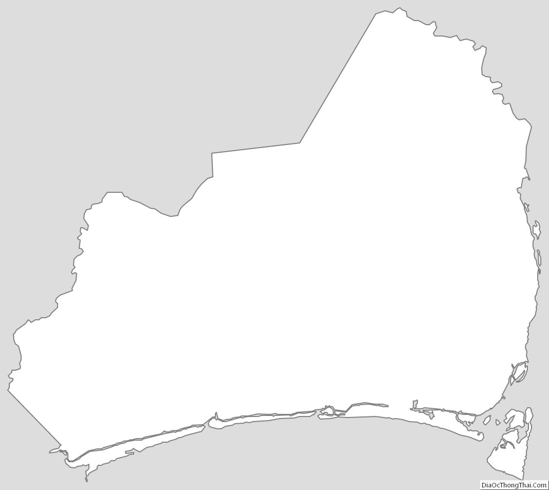 Outline Map of Brunswick County, North Carolina