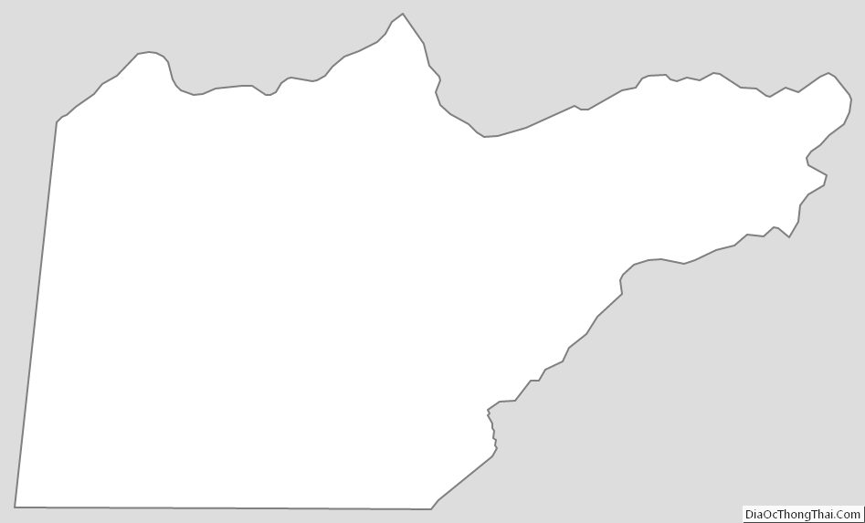 Outline Map of Cherokee County, North Carolina