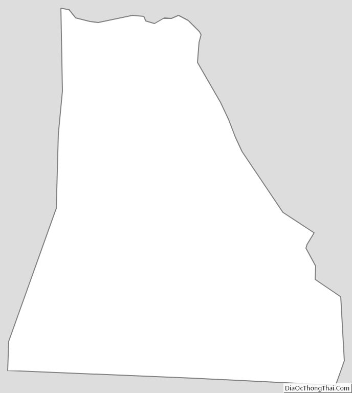 Outline Map of Cleveland County, North Carolina