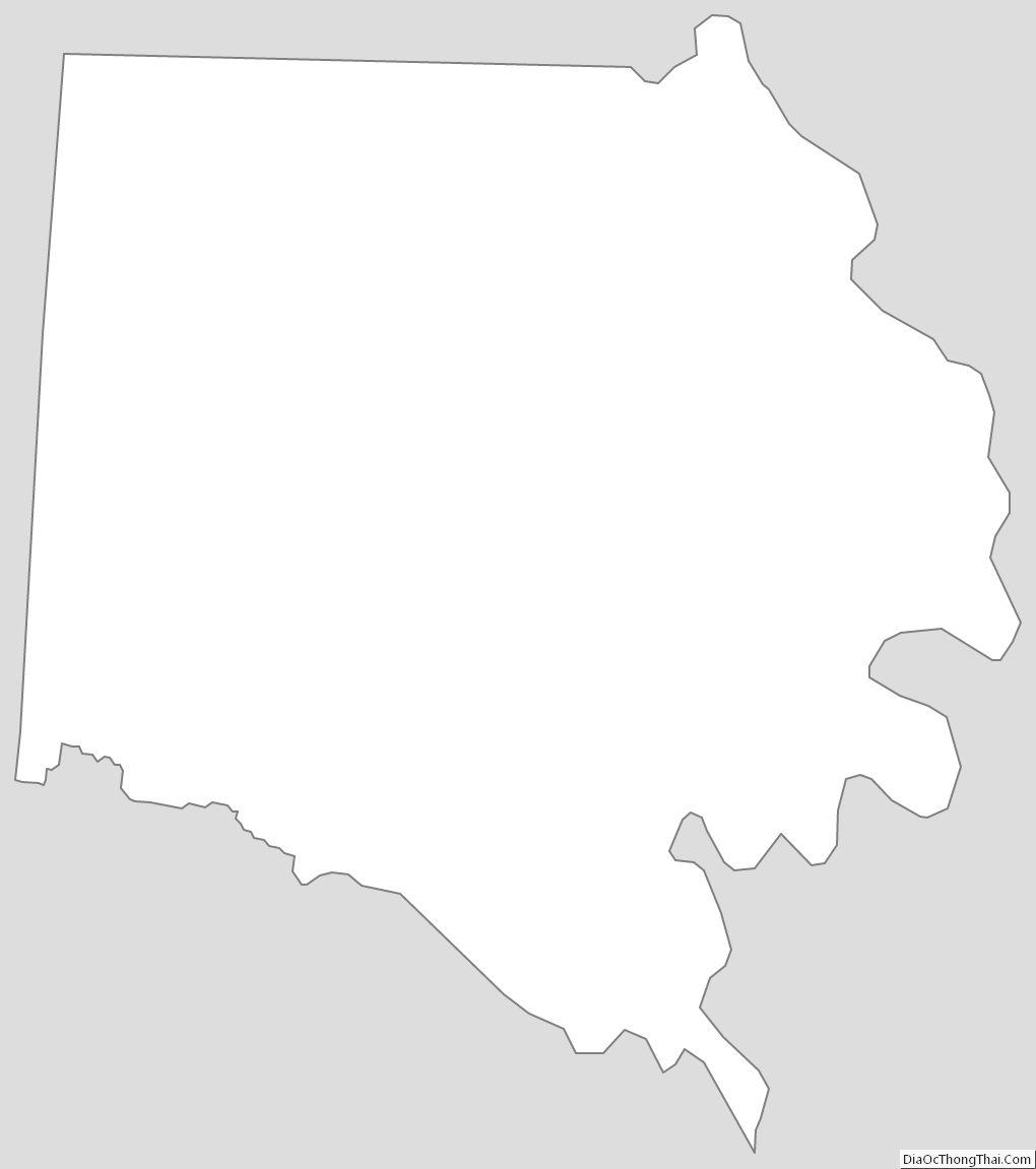 Outline Map of Davie County, North Carolina