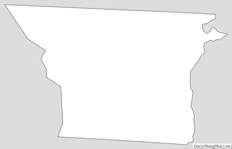 Outline Map of Gaston County, North Carolina