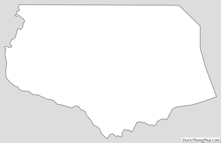 Outline Map of Gates County, North Carolina