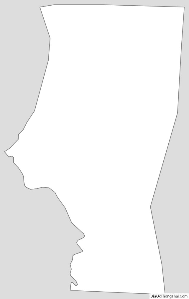 Outline Map of Iredell County, North Carolina