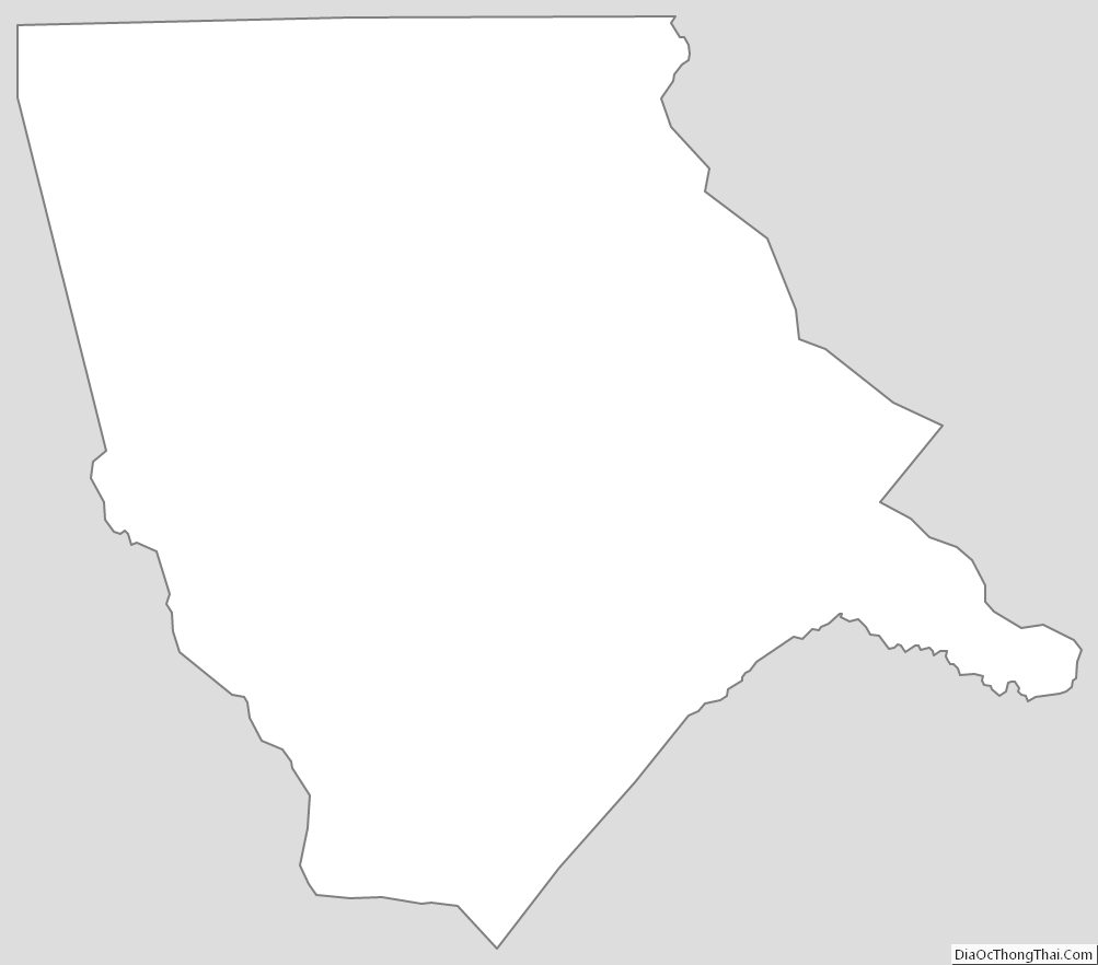 Outline Map of Moore County, North Carolina