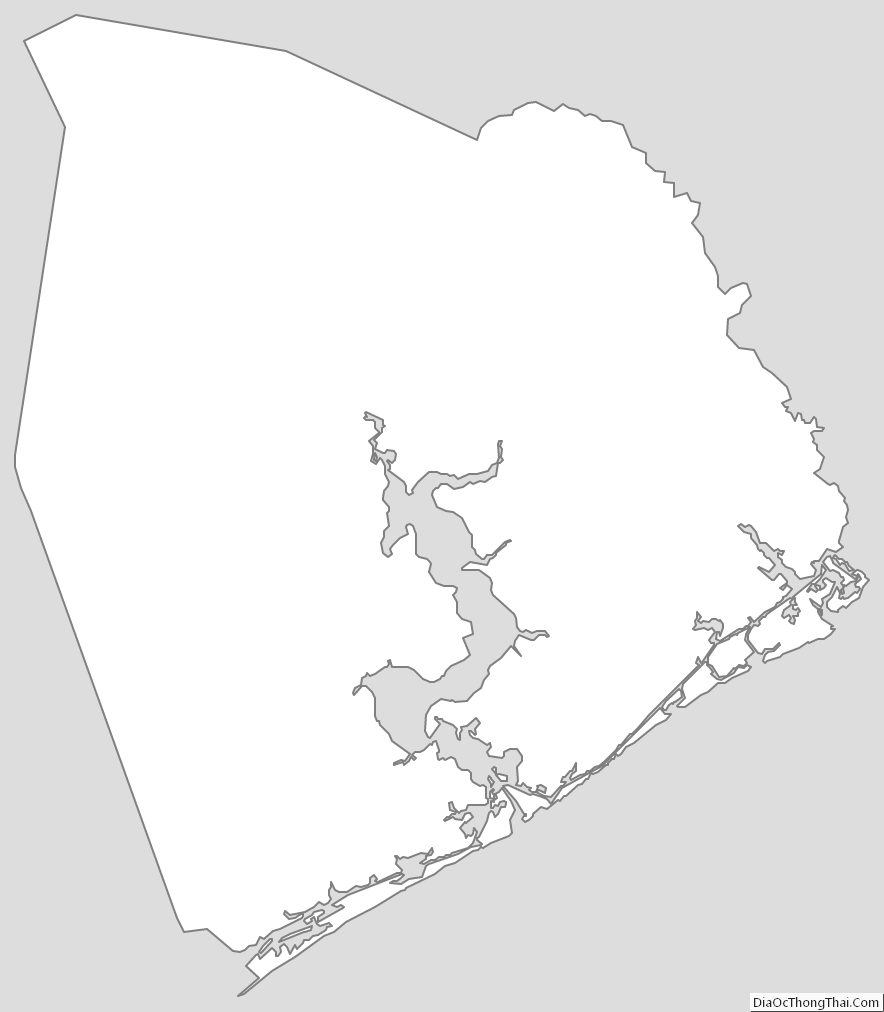 Outline Map of Onslow County, North Carolina