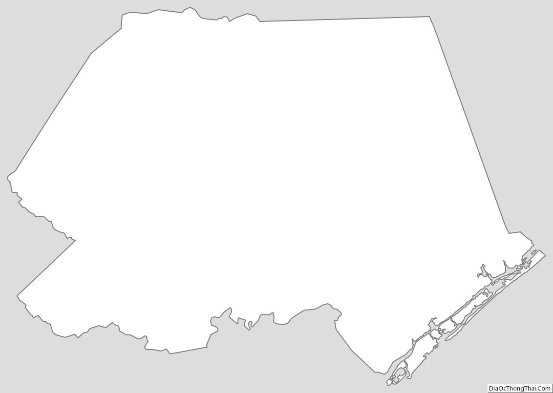 Outline Map of Pender County, North Carolina