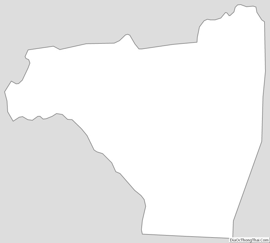 Outline Map of Rutherford County, North Carolina