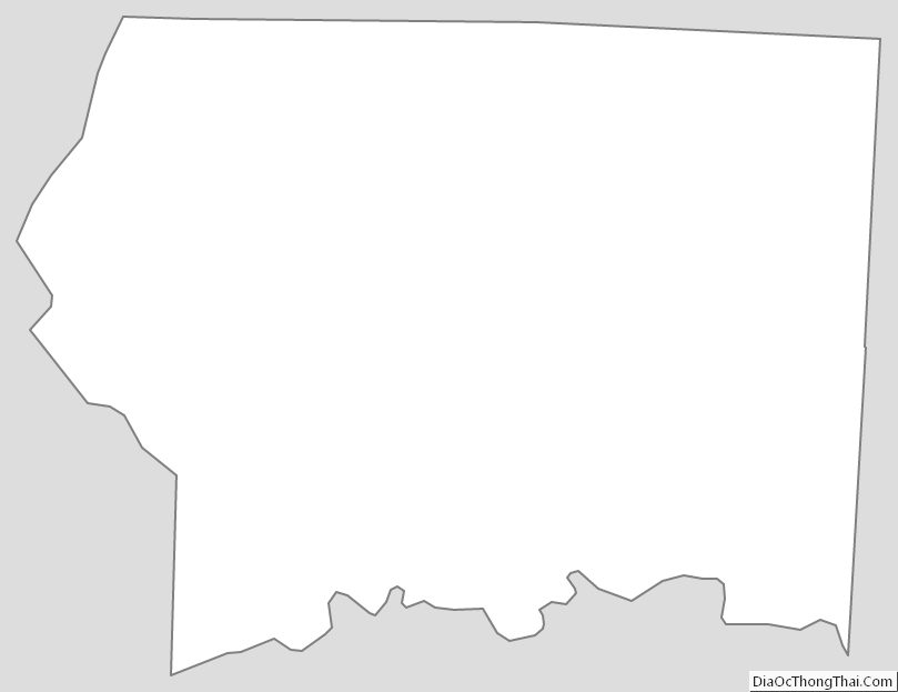 Outline Map of Surry County, North Carolina