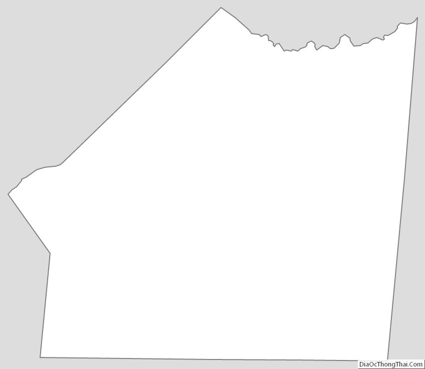 Outline Map of Union County, North Carolina