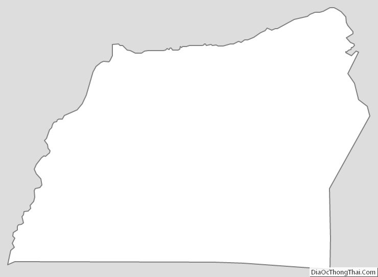 Outline Map of Washington County, North Carolina
