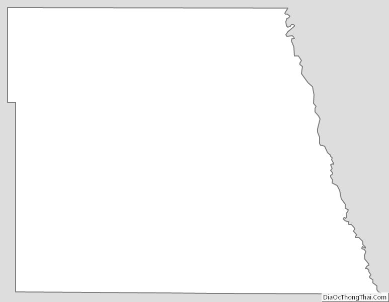 Outline Map of Grand Forks County, North Dakota