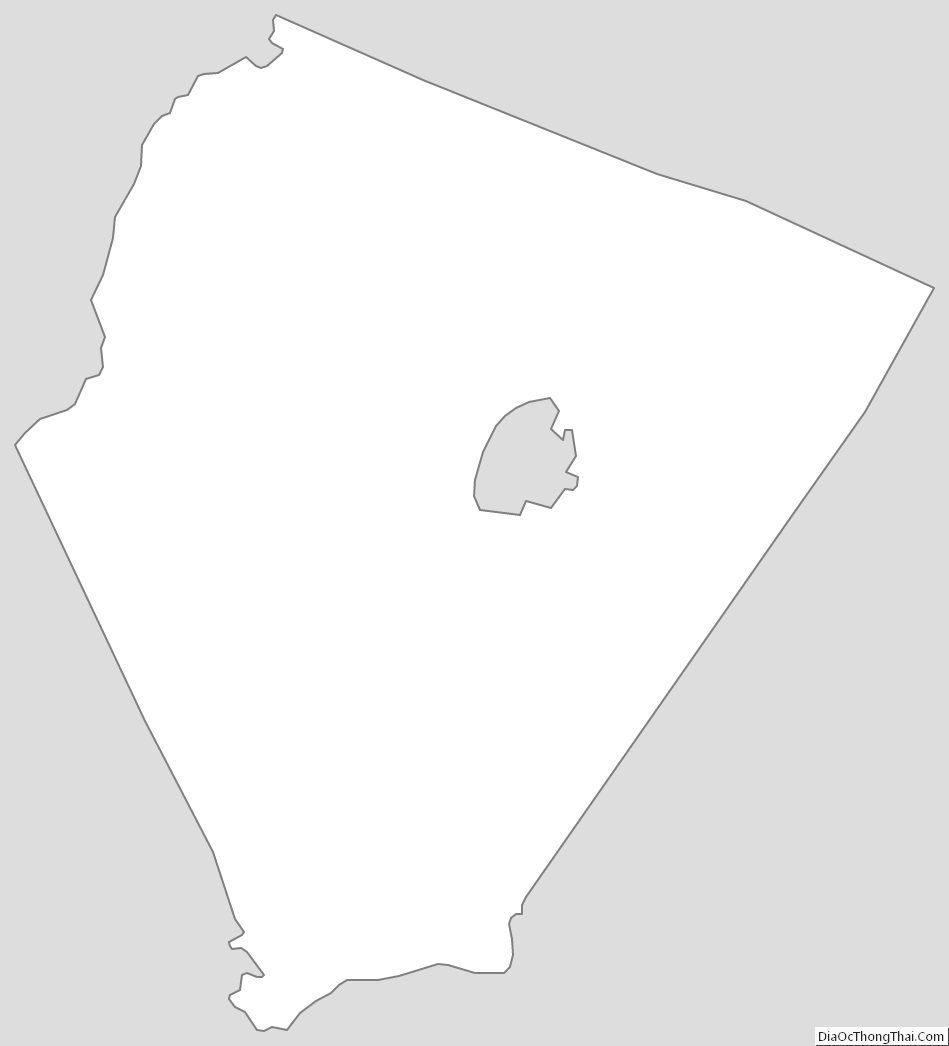Outline Map of Albemarle County, Virginia