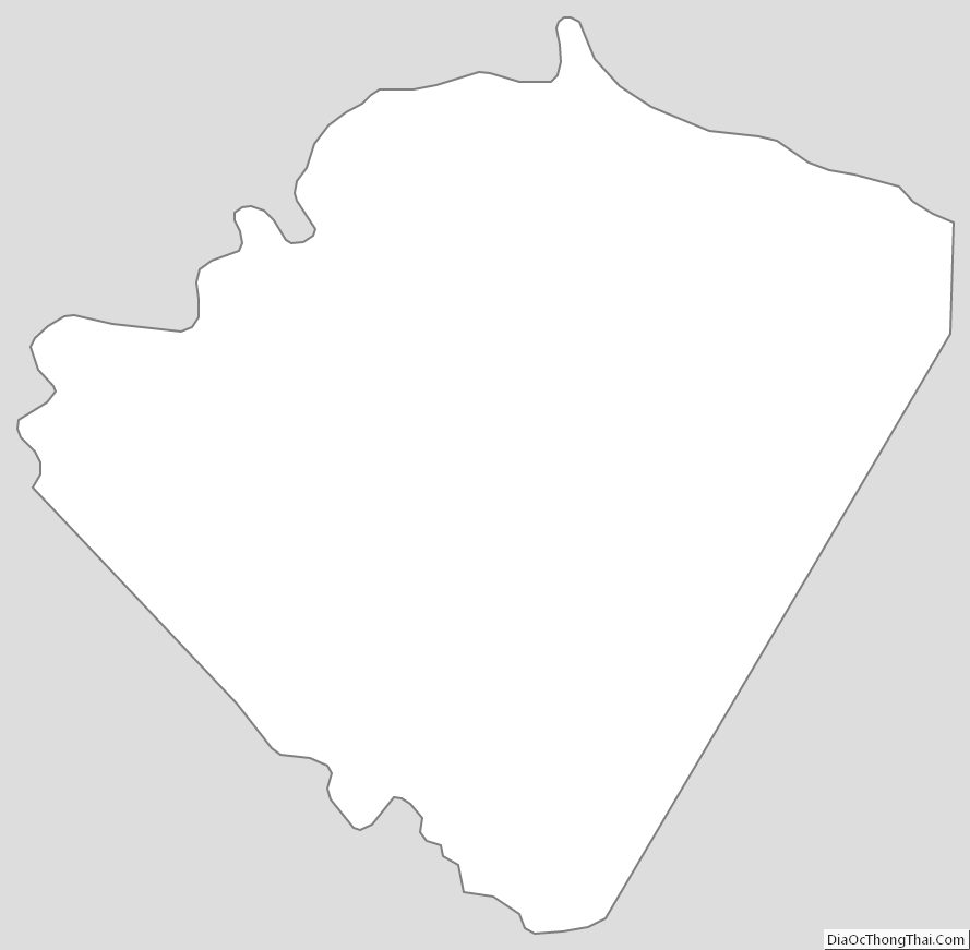Outline Map of Buckingham County, Virginia