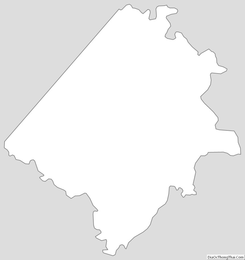 Outline Map of Caroline County, Virginia