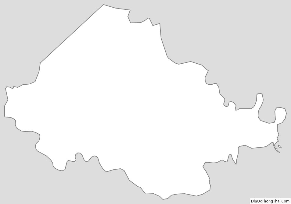 Outline Map of Chesterfield County, Virginia