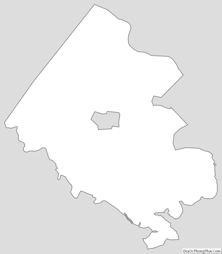 Outline Map of Fairfax County, Virginia