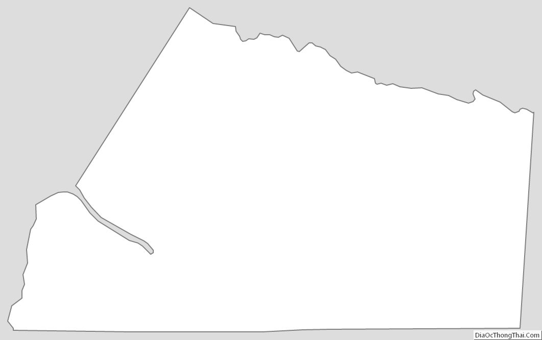 Outline Map of Mecklenburg County, Virginia