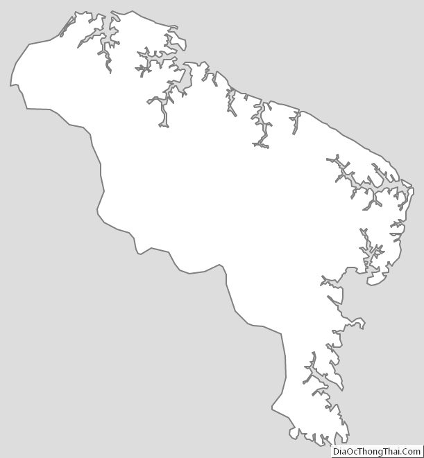 Outline Map of Northumberland County, Virginia