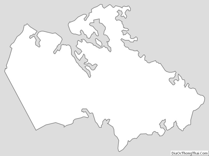 Outline Map of Poquoson Independent City, Virginia