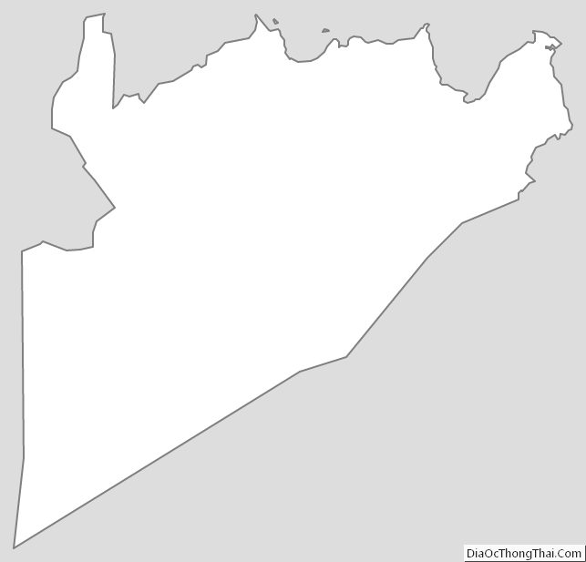 Outline Map of Prince George County, Virginia