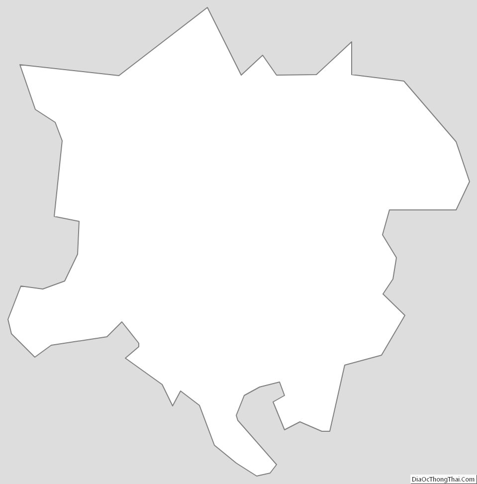Outline Map of Roanoke City Independent City, Virginia