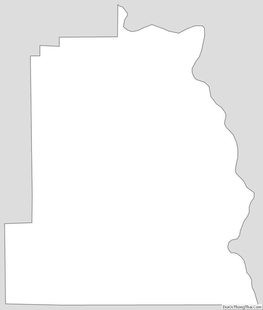 Outline Map of Asotin County, Washington