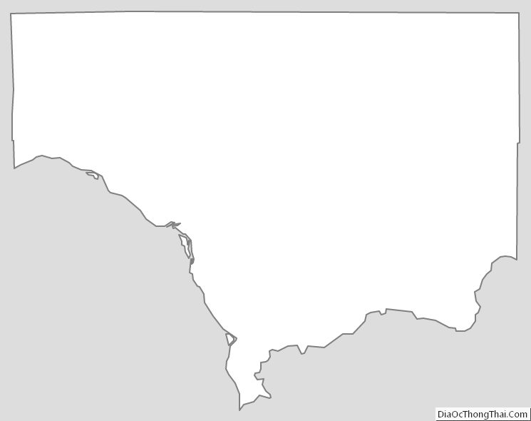 Outline Map of Cowlitz County, Washington