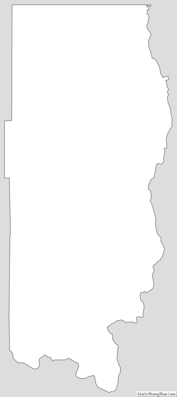 Outline Map of Ferry County, Washington