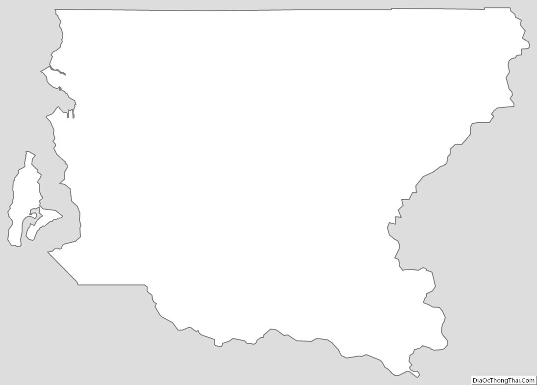 Outline Map of King County, Washington