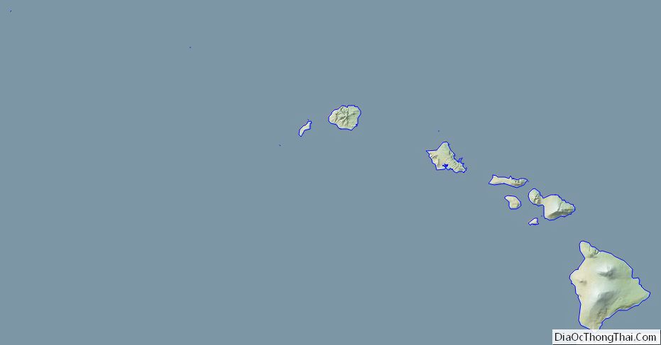 Physical map of Hawaii